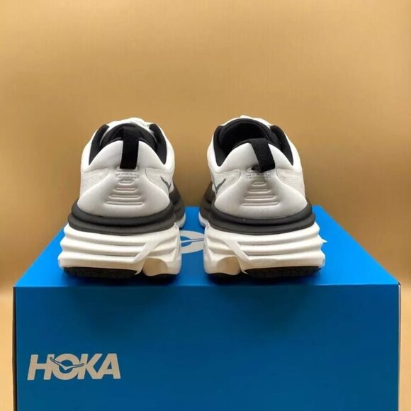 NEW HOKA Men's Bondi 8 Running Shoes Color: White/Black Shoe Width: Medium/D NWT - Picture 6 of 6